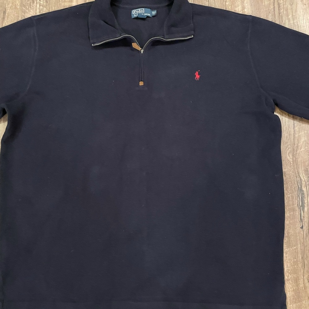 Authentic Navy Blue Polo Ralph Lauren Zipper Sweatshirt XXL in Great Condition.